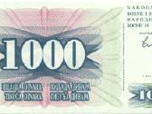 Bosnia and Herzegovina 1000 dinara 1992. Unc. P - nuotraukos Nr. 2