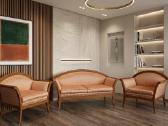 Sedimuju baldu komplektas sofa ir kreslai