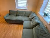 Žalia kampinė sofa su miegama dalimi - nuotraukos Nr. 2