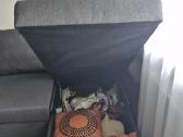 Parduodama naudota kampinė sofa-lova su patalynės - nuotraukos Nr. 3