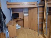 Dviaukštė lova su stalu ir spinta - nuotraukos Nr. 3