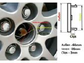 Audi ratlankiu centriniai dangteliai 55mm-75mm - nuotraukos Nr. 18