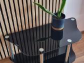 Grūdinto juodo stiklo TV staliukas