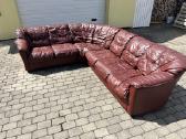 Kampinė natūralios odos sofa - nuotraukos Nr. 6