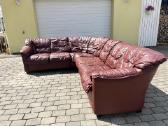 Kampinė natūralios odos sofa - nuotraukos Nr. 8