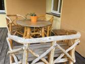 Rąstinis lauko / terasos baldų komplektas (5 dalys - nuotraukos Nr. 6