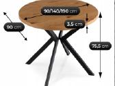 Apvalus išskleidžiamas stalas Modern, 100–250 cm - nuotraukos Nr. 7