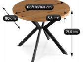 Išskleidžiamas stalas Dilan 80–160 cm, rustikinis - nuotraukos Nr. 7
