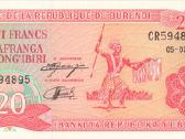 Burundi 20 francs amafranga 1997. Unc. P - nuotraukos Nr. 2