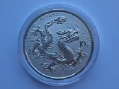 Kinijos 10 juanių, 1oz 999 sidabras.