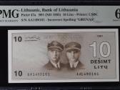 10 Litų 1991 m. Aa su Klaida Girenas Pmg66