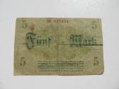 5 markės , Plauen Vokietija , 1918 - nuotraukos Nr. 2