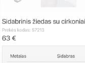 Sidabrinis žiedas su melsva gėle - nuotraukos Nr. 4