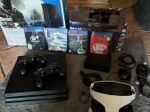 Ps4 pro 1tb goldhen atrištas+vr rinkinys+du gamepa