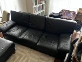 Sofa, odinė, juoda - nuotraukos Nr. 2