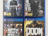 Ps4 žaidimai (Gta V, Tlou, Uncharted 4, Doom)