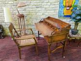 Art Nouveau raudonmedžio masyvo rašomojo stalas - nuotraukos Nr. 4