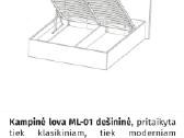 Kampinė lova - kairinė + čiužinys - nuotraukos Nr. 2