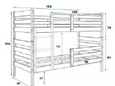 Dviaukštė lova. Dviaukštė lova Erikas 160x80 Pušis - nuotraukos Nr. 3