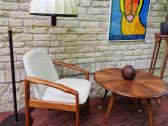 Vintažinis mid century kavos staliukas ir krėslas - nuotraukos Nr. 3