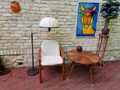 Vintažinis mid century kavos staliukas ir krėslas - nuotraukos Nr. 18