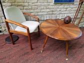 Vintažinis mid century kavos staliukas ir krėslas - nuotraukos Nr. 20