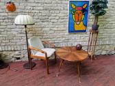 Vintažinis mid century kavos staliukas ir krėslas - nuotraukos Nr. 25