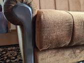 Rudo veluro ištiesiama sofa ir 2 foteliai - nuotraukos Nr. 4