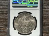 Vokietija 5 markes 1909 Saxony Ngc Ms64 - nuotraukos Nr. 2