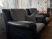Svetainės baldų komplektas (sofa, foteliai, pufas) - nuotraukos Nr. 2
