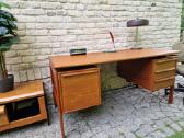 Vintažinis mid century tikmedžio rašomojo stalas - nuotraukos Nr. 6
