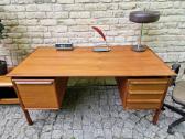 Vintažinis mid century tikmedžio rašomojo stalas - nuotraukos Nr. 7