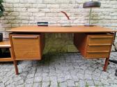 Vintažinis mid century tikmedžio rašomojo stalas - nuotraukos Nr. 11