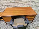 Vintažinis mid century tikmedžio rašomojo stalas - nuotraukos Nr. 12