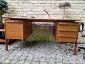 Vintažinis mid century tikmedžio rašomojo stalas - nuotraukos Nr. 27