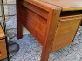 Vintažinis mid century tikmedžio rašomojo stalas - nuotraukos Nr. 10