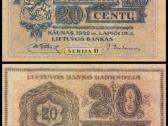 Popieriniai centai 1922 m. Reprodukcija Lietuva - nuotraukos Nr. 2