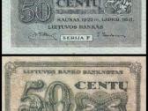 Popieriniai centai 1922 m. Reprodukcija Lietuva - nuotraukos Nr. 3