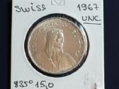 5 frankai 1967m. Šveicarija sidabras 835 unc. - nuotraukos Nr. 2