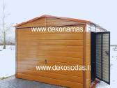 Skardinis garažas 3x6 m su medžio imitacija - nuotraukos Nr. 3