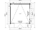 Medinis namelis Selga 2,95x2,95 m, 34 mm - nuotraukos Nr. 4