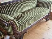 Klasikinė raižyto medžio sofa ir 6 kėdės - nuotraukos Nr. 2