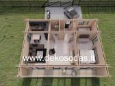 Medinis sodo namelis „savana“ 136,95 m, 44 mm - nuotraukos Nr. 3