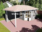 Medinis sodo namelis su pavėsine 40 mm, 580300 cm - nuotraukos Nr. 6