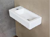 Keraminė mini kriauklė 40x22x12 cm, balta - nuotraukos Nr. 5