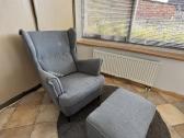 Fotelis Ikea Strandmon su kojų kėdute - nuotraukos Nr. 2