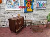Vintažinė mid century raudonmedžio spintelė - nuotraukos Nr. 26