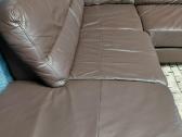 Naturalios odos tamsiai rudas kampas sofa-lova - nuotraukos Nr. 7
