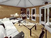 Kampinis medinis sodo namelis 40 mm, 400x400 cm - nuotraukos Nr. 3