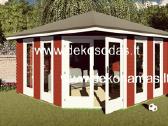 Kampinis medinis sodo namelis 40 mm, 400x400 cm - nuotraukos Nr. 2